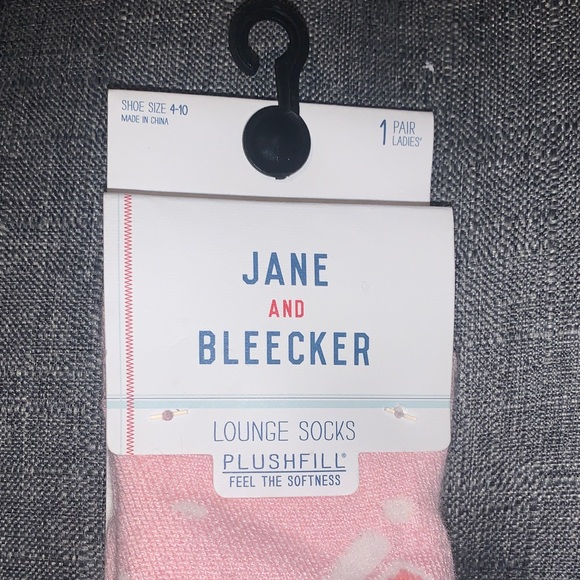 NEW Jane and Bleecker Pink Bunny Lounge Socks - Picture 6 of 6